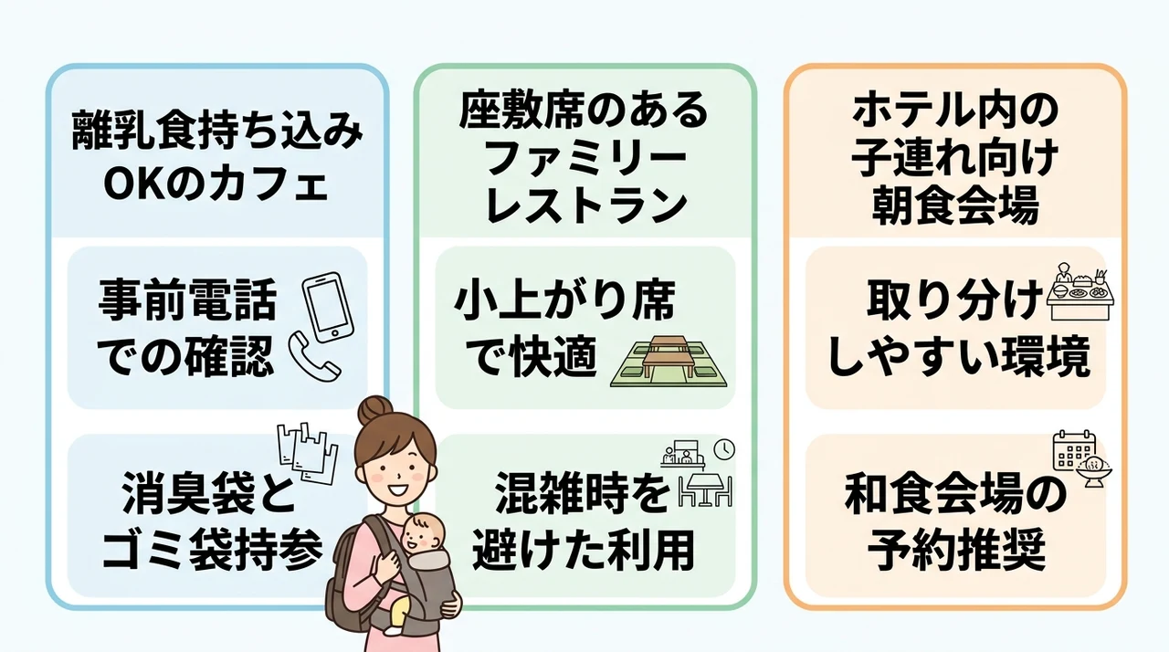 周辺の赤ちゃん連れにおすすめの飲食店情報