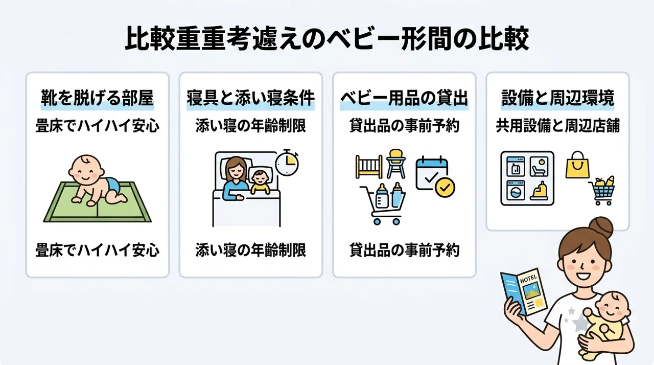 USJ周辺で赤ちゃん連れに最適な和室・低床ホテルの選び方