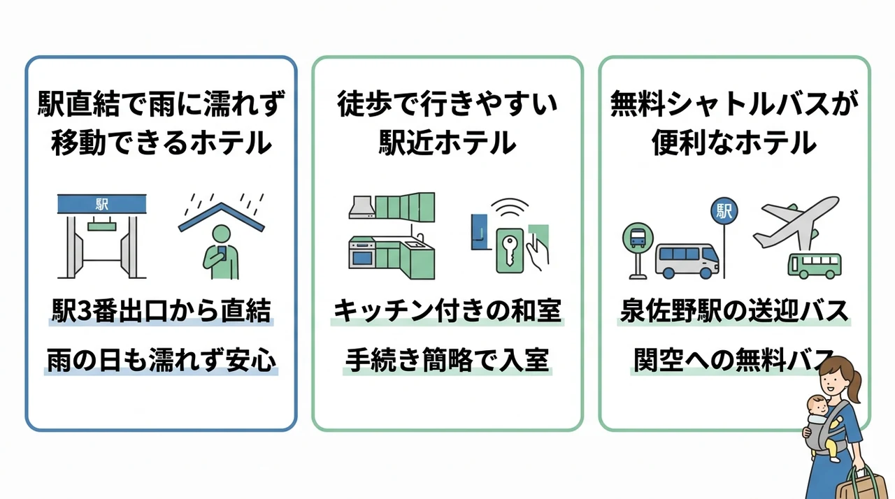 りんくうタウン駅からのアクセスで選ぶホテル分類