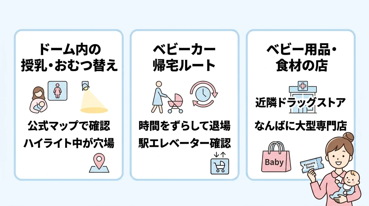 京セラドーム大阪周辺の子連れに優しい施設と移動テクニック