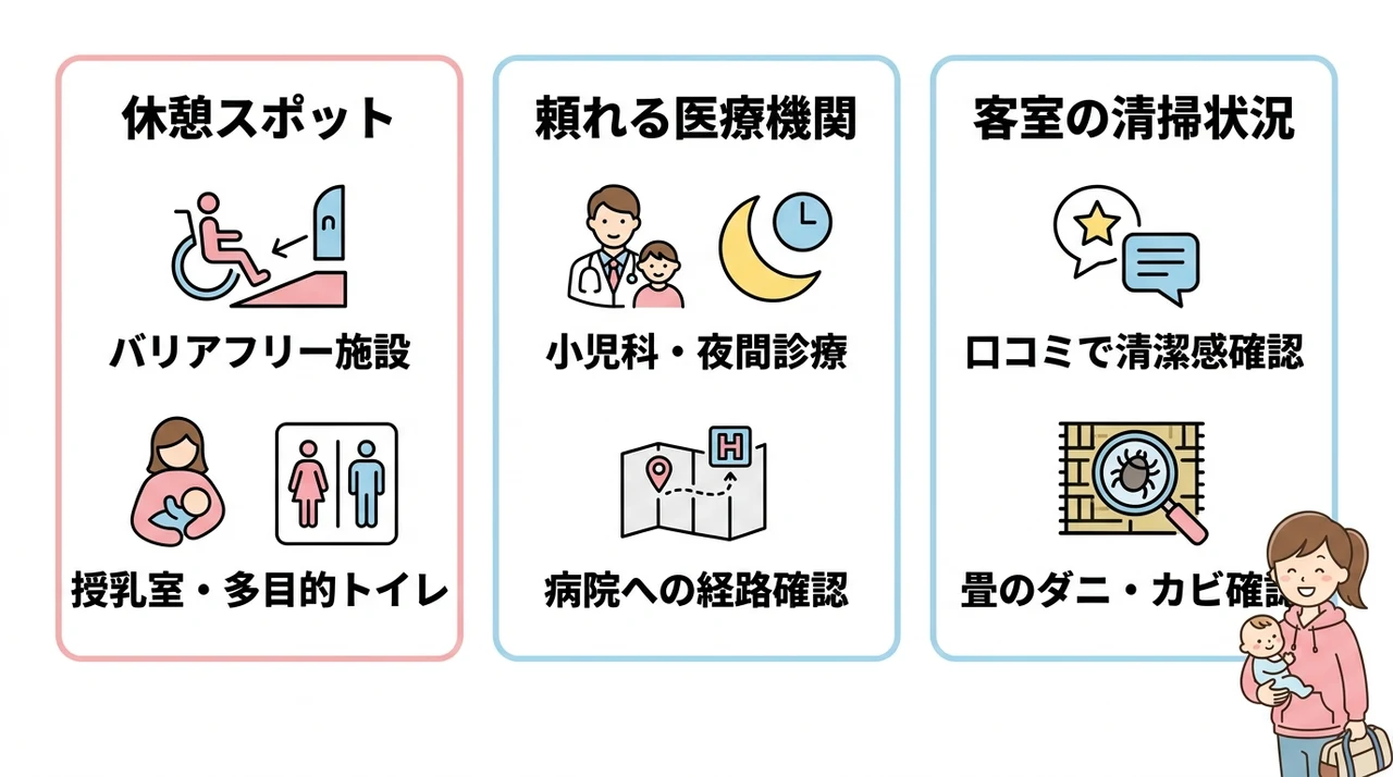 赤ちゃん連れの滞在を快適にする周辺情報と注意点