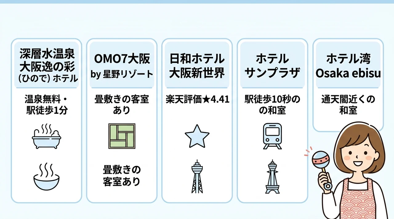 新世界で赤ちゃん連れにおすすめの和室があるホテル5選