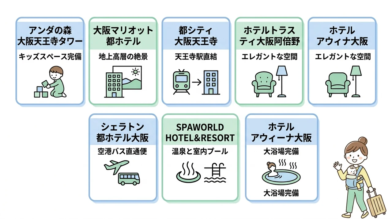 赤ちゃん連れに優しい天王寺の和室ホテルおすすめ7選