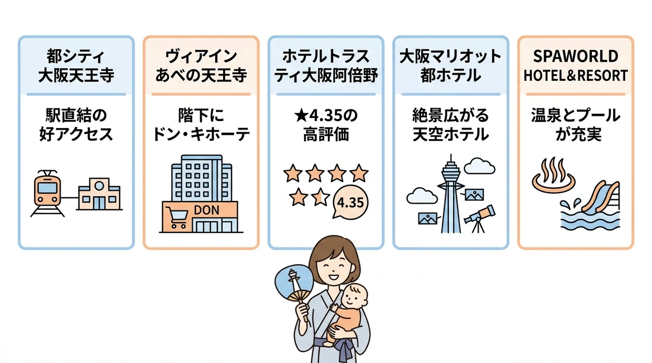 通天閣周辺の子連れホテルおすすめ5選【和室・和洋室あり】