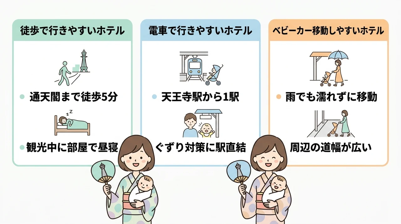 通天閣・新世界エリアへのアクセスで選ぶ
