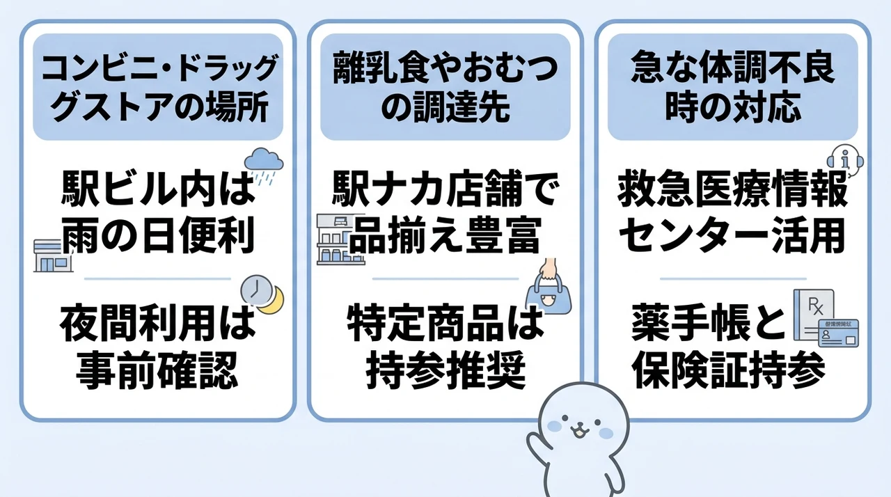 ホテル周辺の買い出し環境と緊急時の備え
