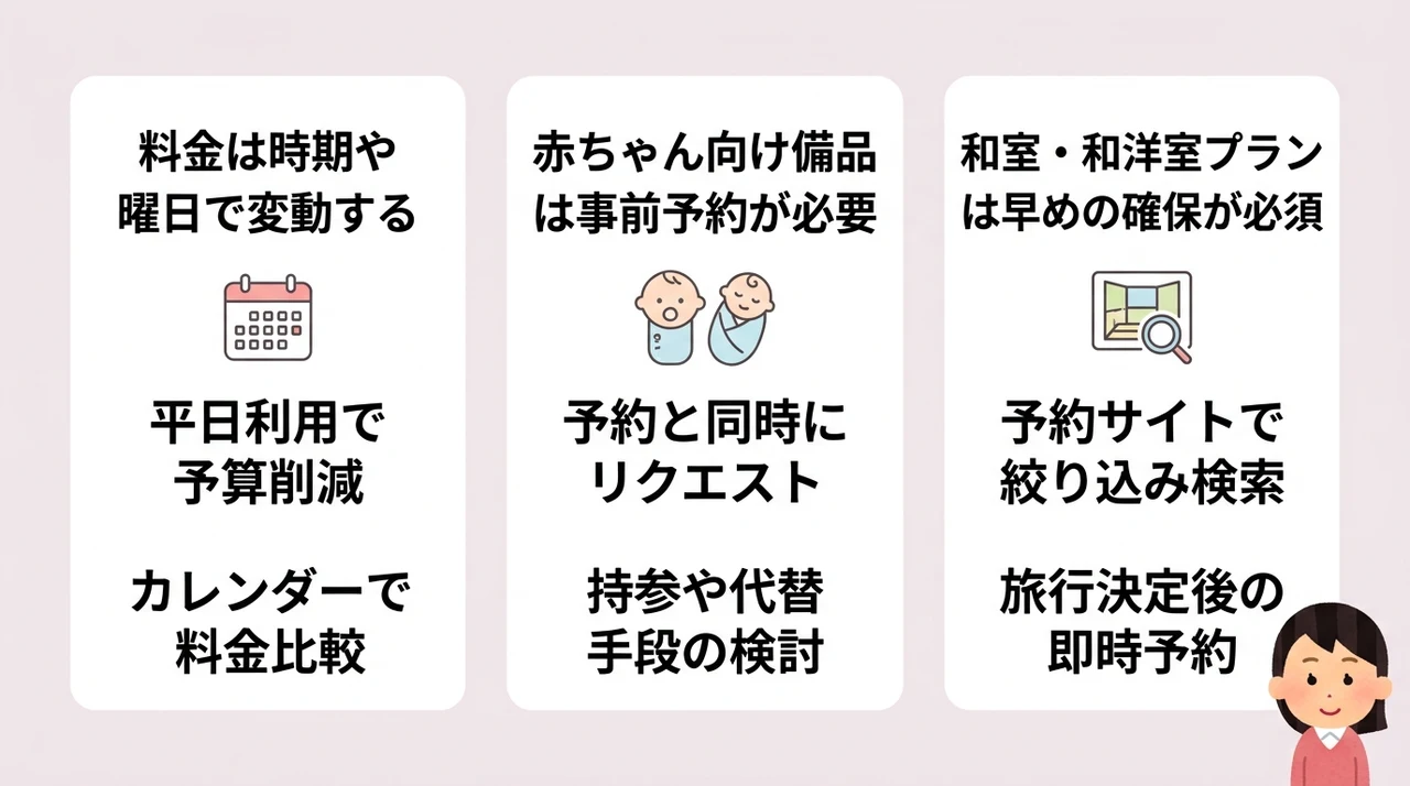 予約前に確認すべき3つの注意点