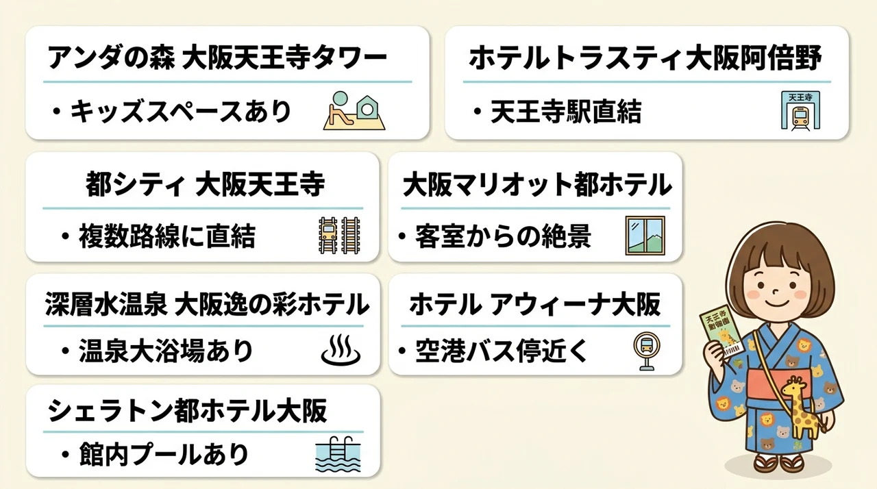 天王寺動物園周辺で赤ちゃん連れにおすすめのホテル7選