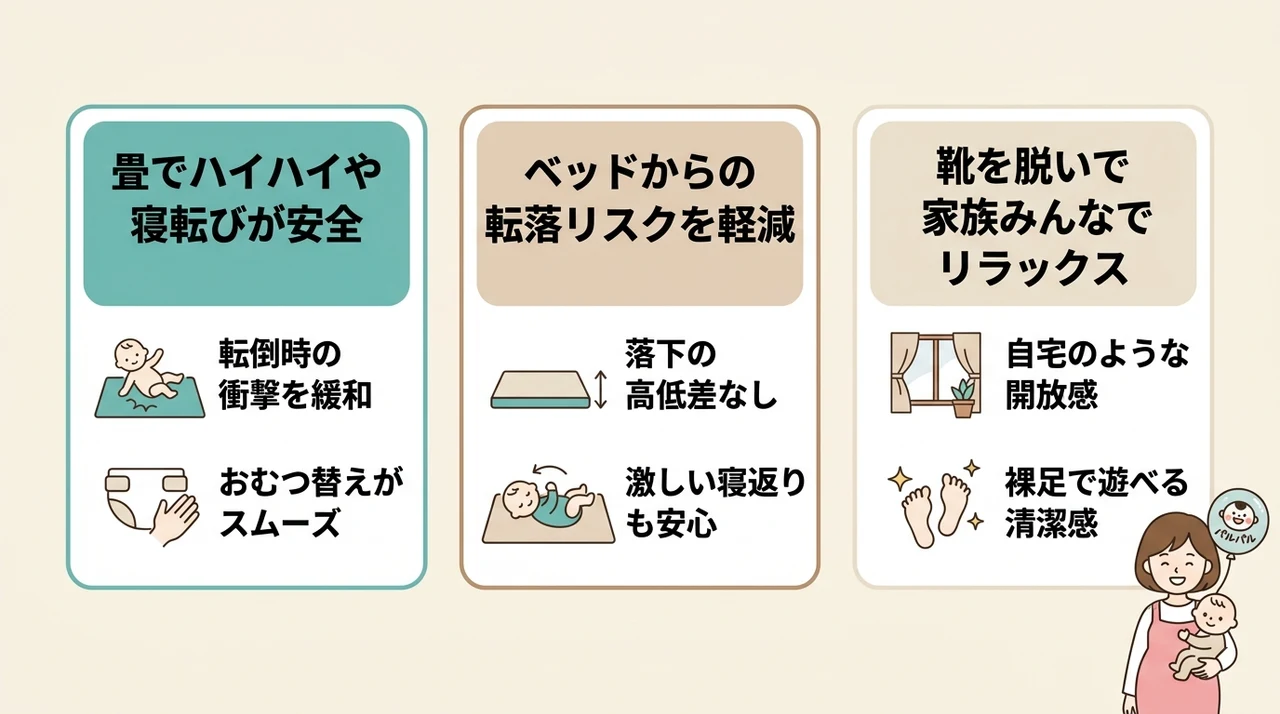 赤ちゃん連れに和室・和洋室が最適な理由