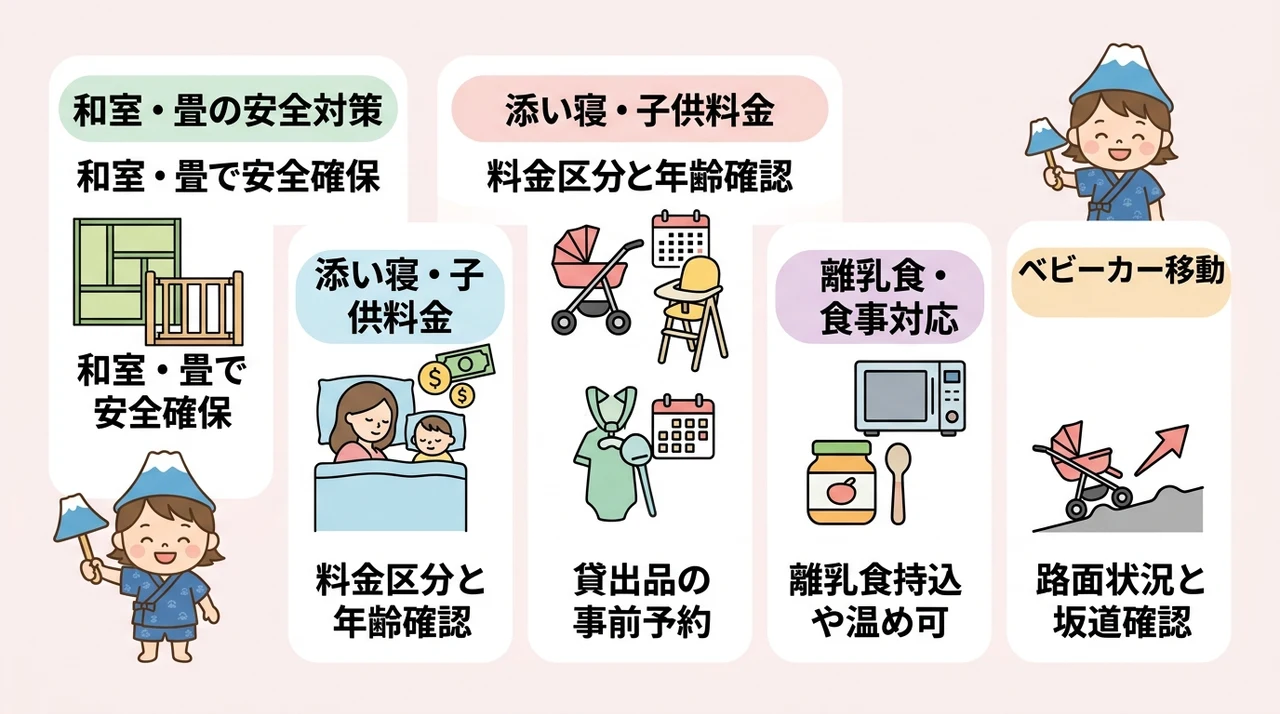 赤ちゃん連れ家族が富士宮のホテルを選ぶ際の5つのチェックポイント