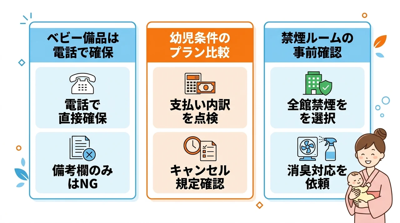 子連れ宿泊でありがちな失敗を防ぐ予約前の注意点