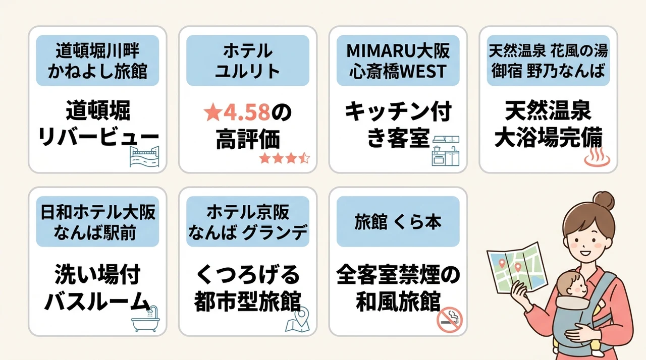 なんば周辺で赤ちゃん連れにおすすめの和室ホテル8選