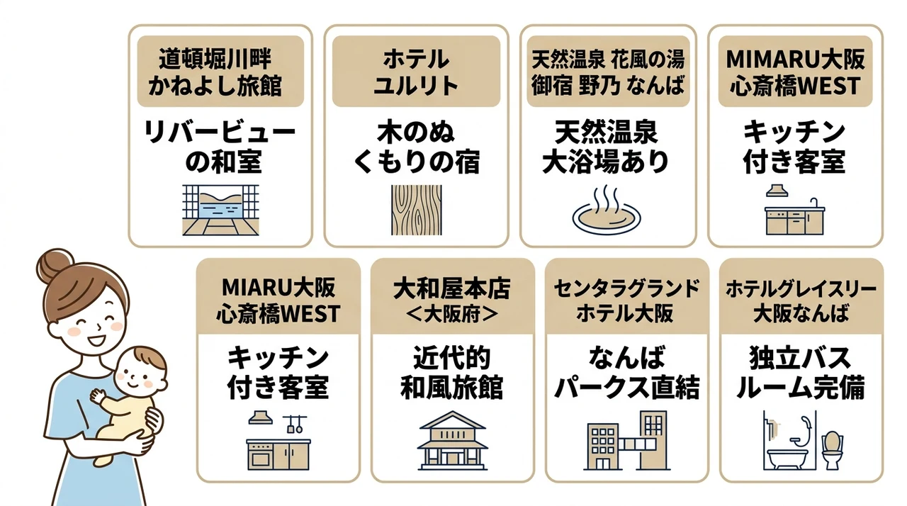 なんば周辺で赤ちゃん連れにおすすめの和室ホテル7選