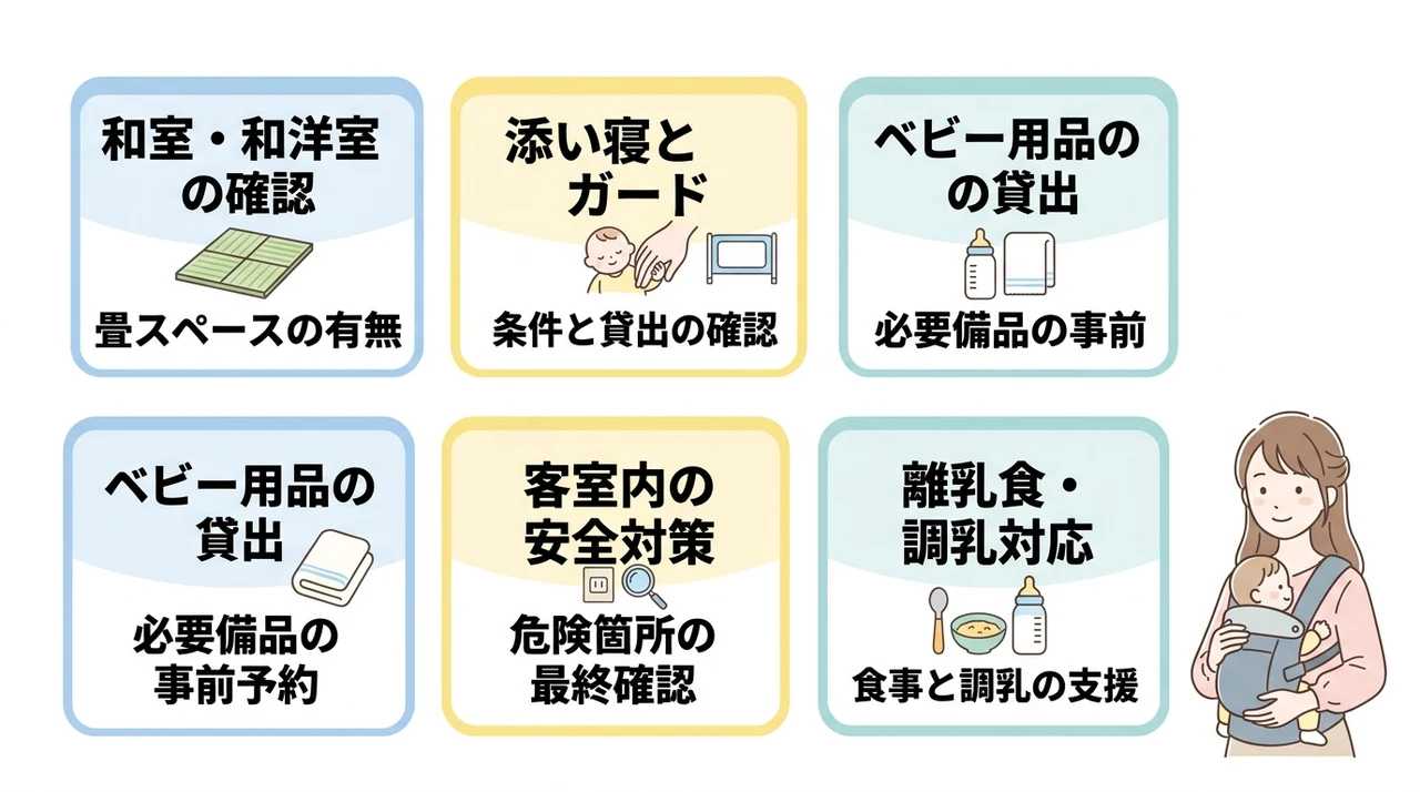赤ちゃん連れに最適な和室・和洋室の選び方
