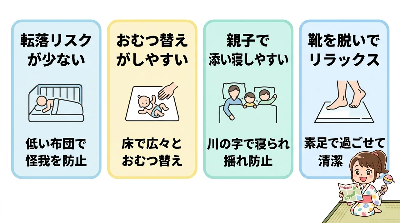 赤ちゃん連れ家族が和室・和洋室を選ぶべき理由