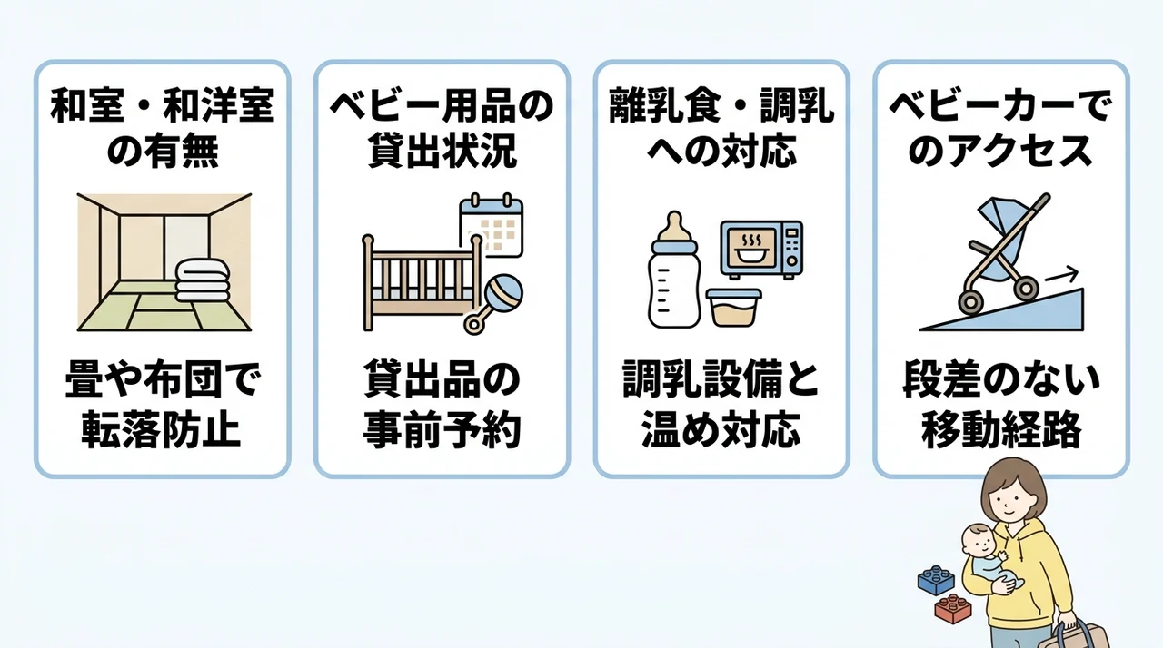 赤ちゃん連れが和室で快適に過ごすためのチェックポイント