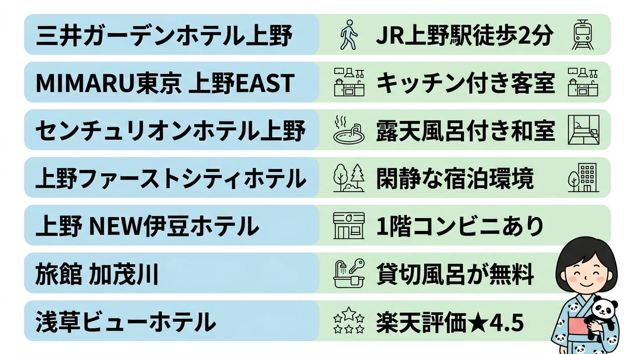 上野動物園周辺の子連れ和室ホテルおすすめ7選