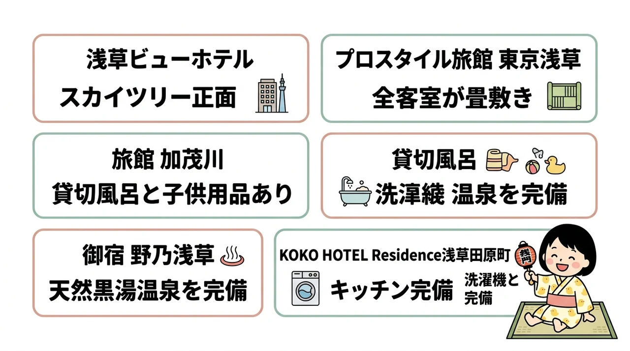 浅草で赤ちゃん連れにおすすめの和室ホテル5選