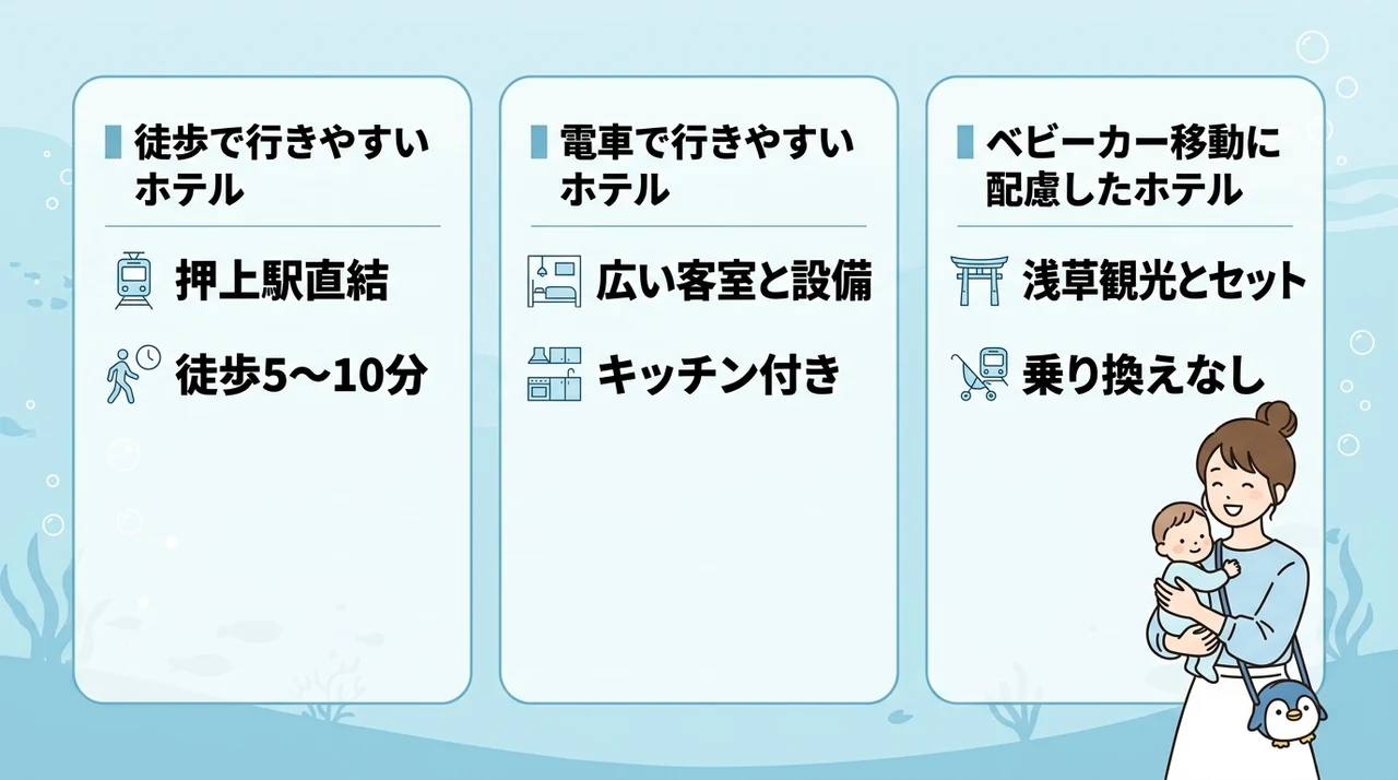 すみだ水族館へのアクセスで選ぶホテル分類