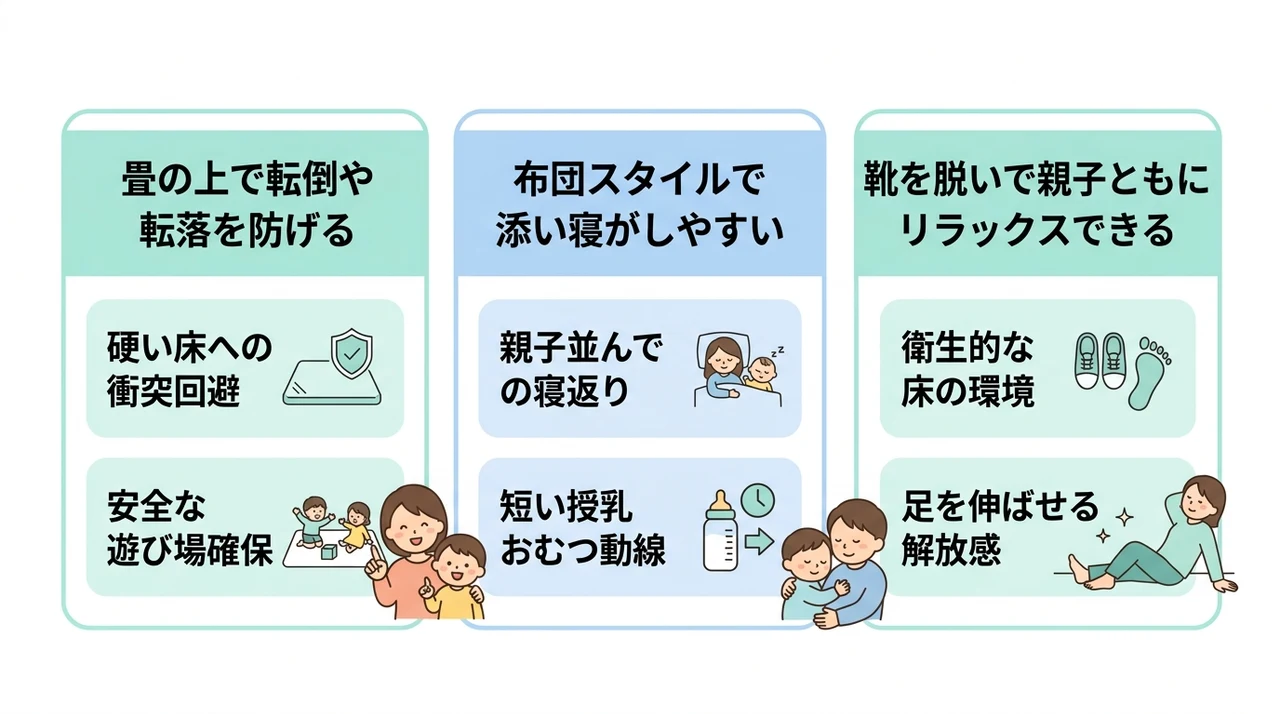 赤ちゃん連れ家族が和室・和洋室を選ぶべき3つの安心ポイント