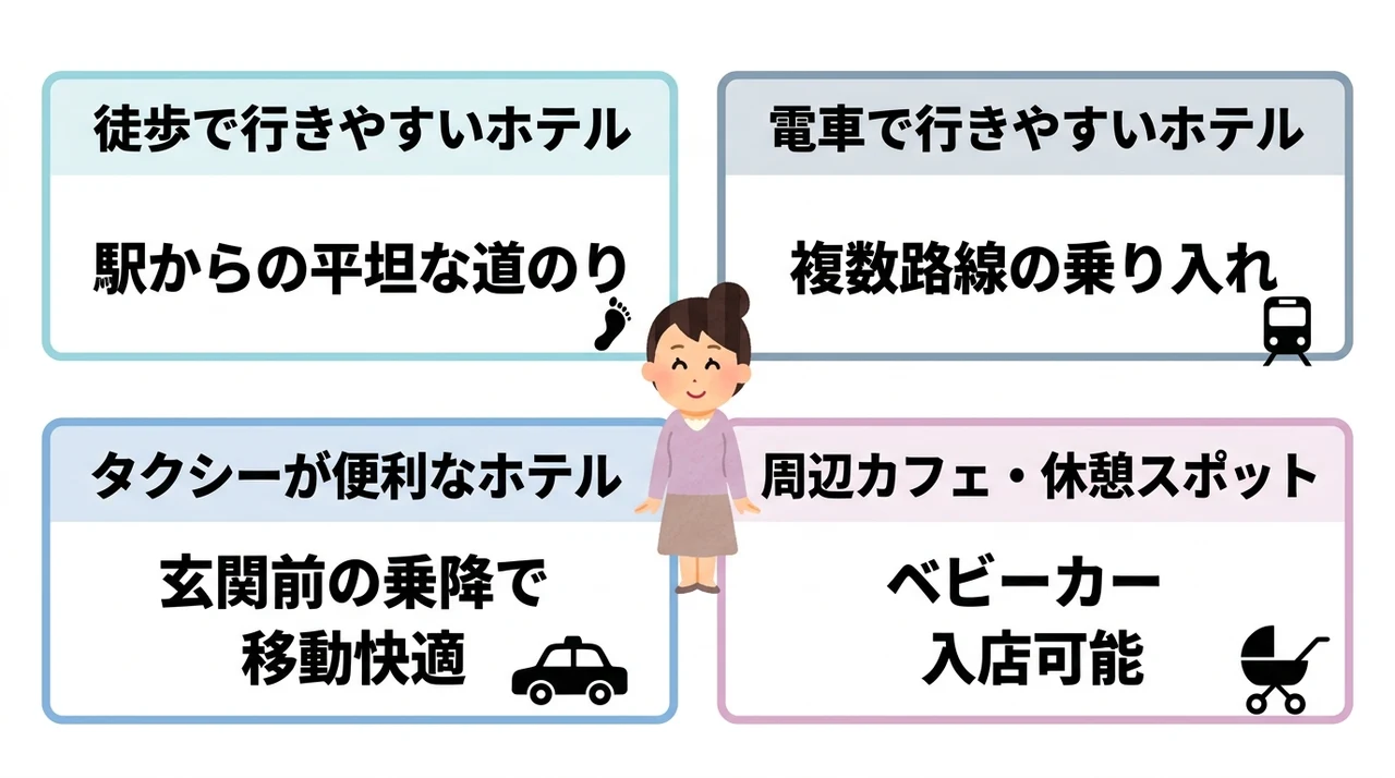 ベビーカーでも安心なホテル周辺の移動とアクセス情報