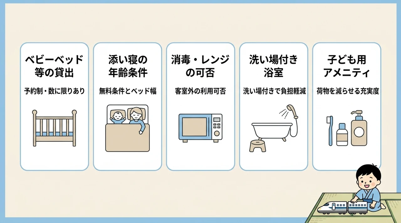 ホテル選びで確認すべき赤ちゃん連れ向け設備