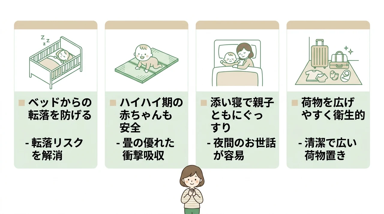 赤ちゃん連れで和室・和洋室を選ぶべき理由