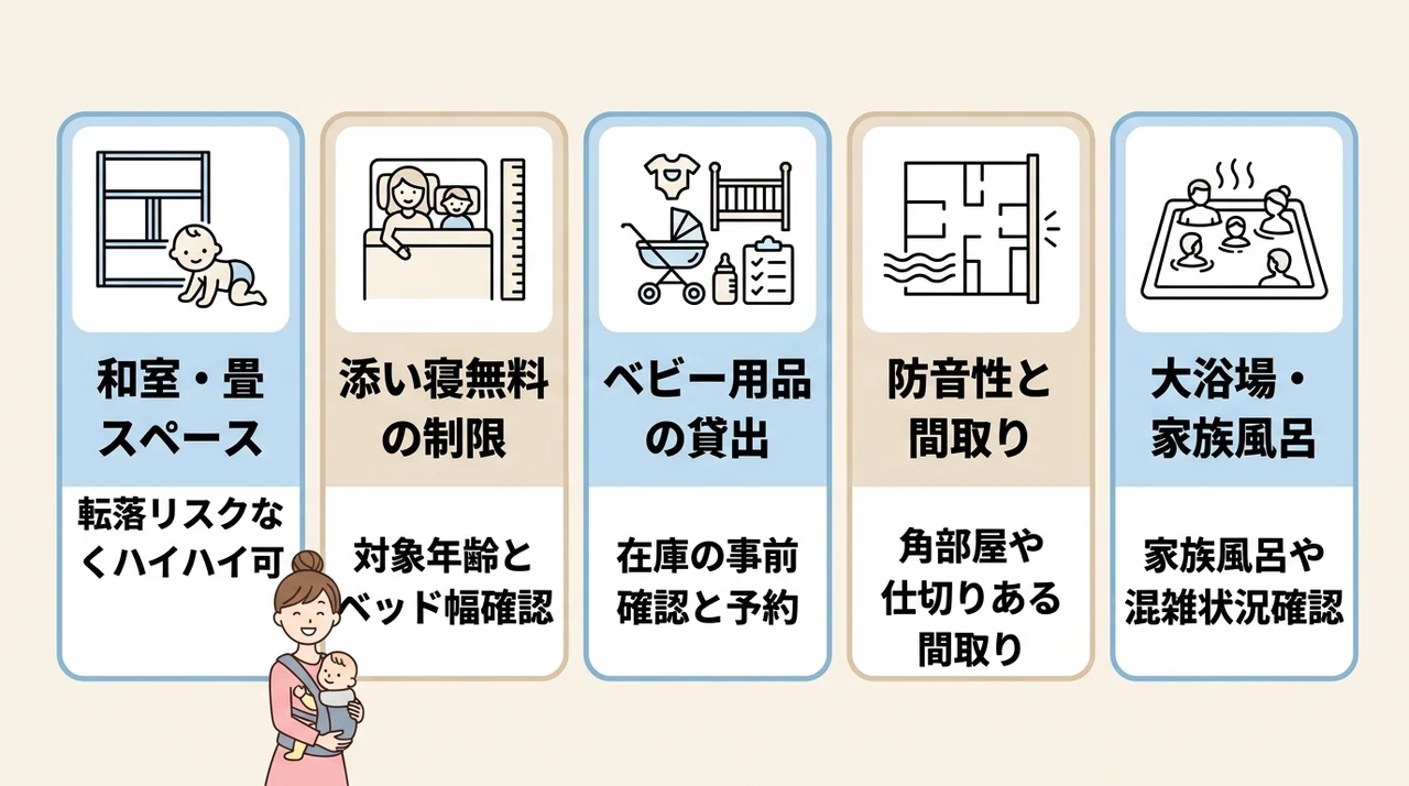 赤ちゃんと安全に泊まるためのホテル選びのコツ