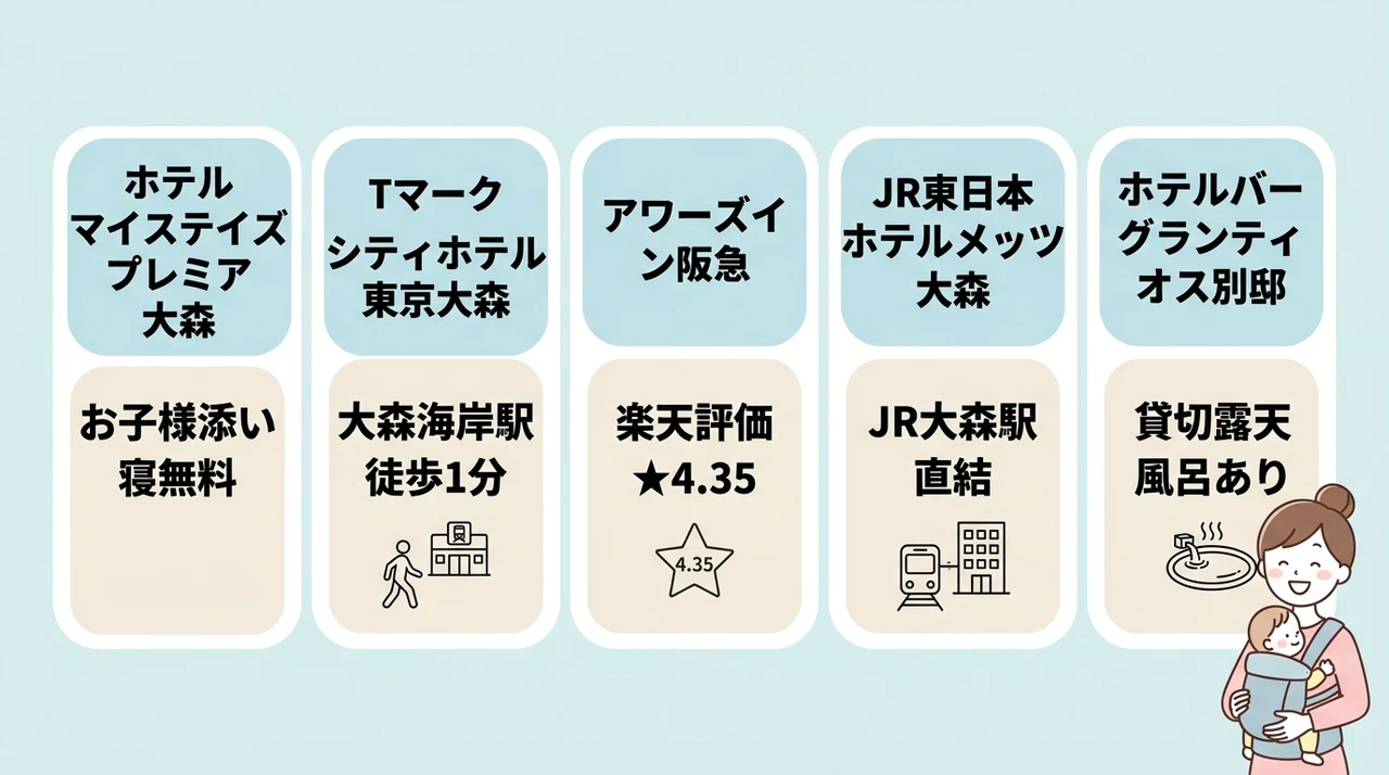 大森で赤ちゃん連れにおすすめの和室・和洋室ホテル5選