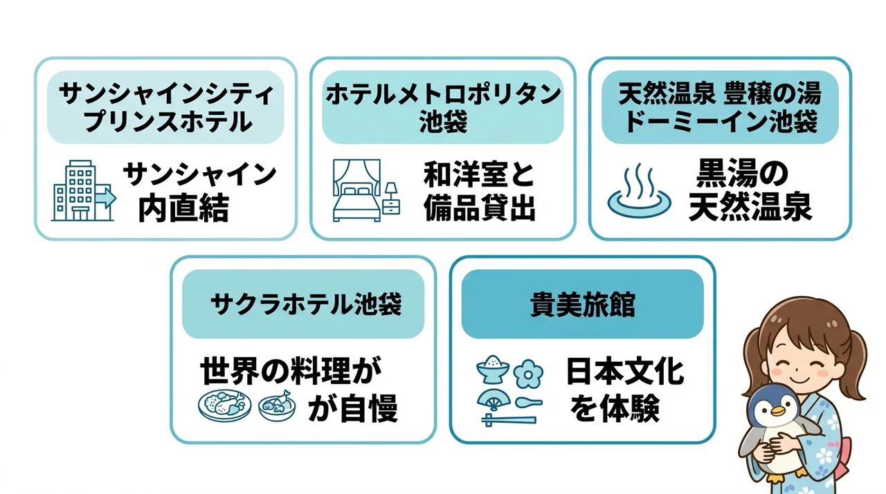 サンシャイン水族館周辺の子連れホテルおすすめ5選
