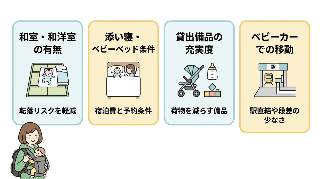 赤ちゃん連れに優しいホテル選びの重要ポイント