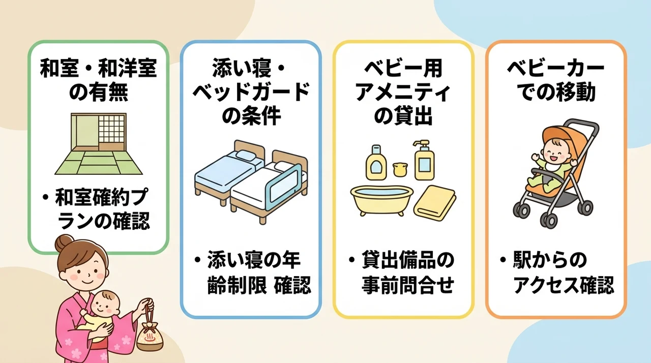 赤ちゃん連れの宿選びで確認したい4つの安心ポイント