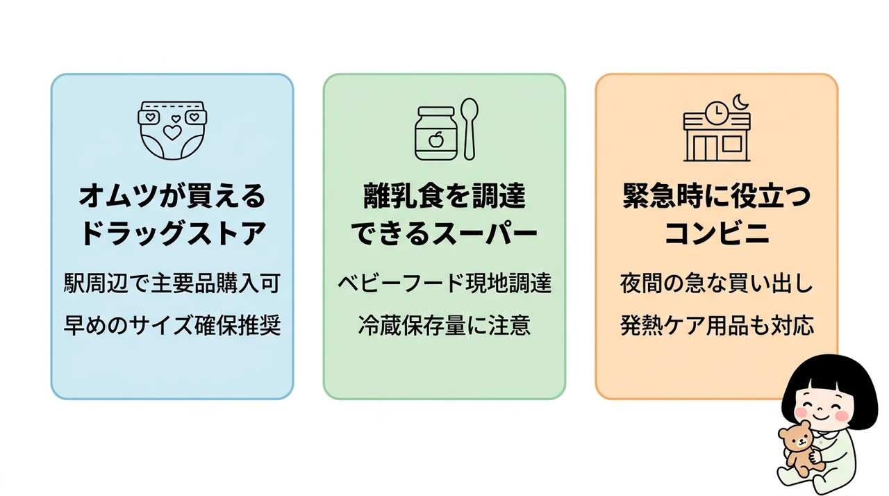 ホテル周辺の買い物・調達マップ