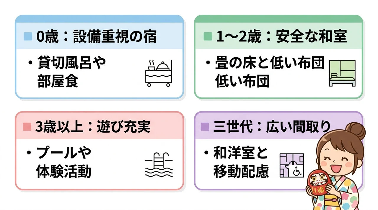 子どもの年齢別に見る最適な宿のタイプ