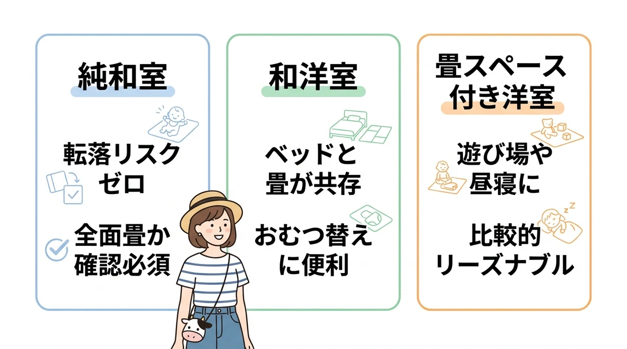 赤ちゃん連れが安心して過ごせる客室タイプの比較