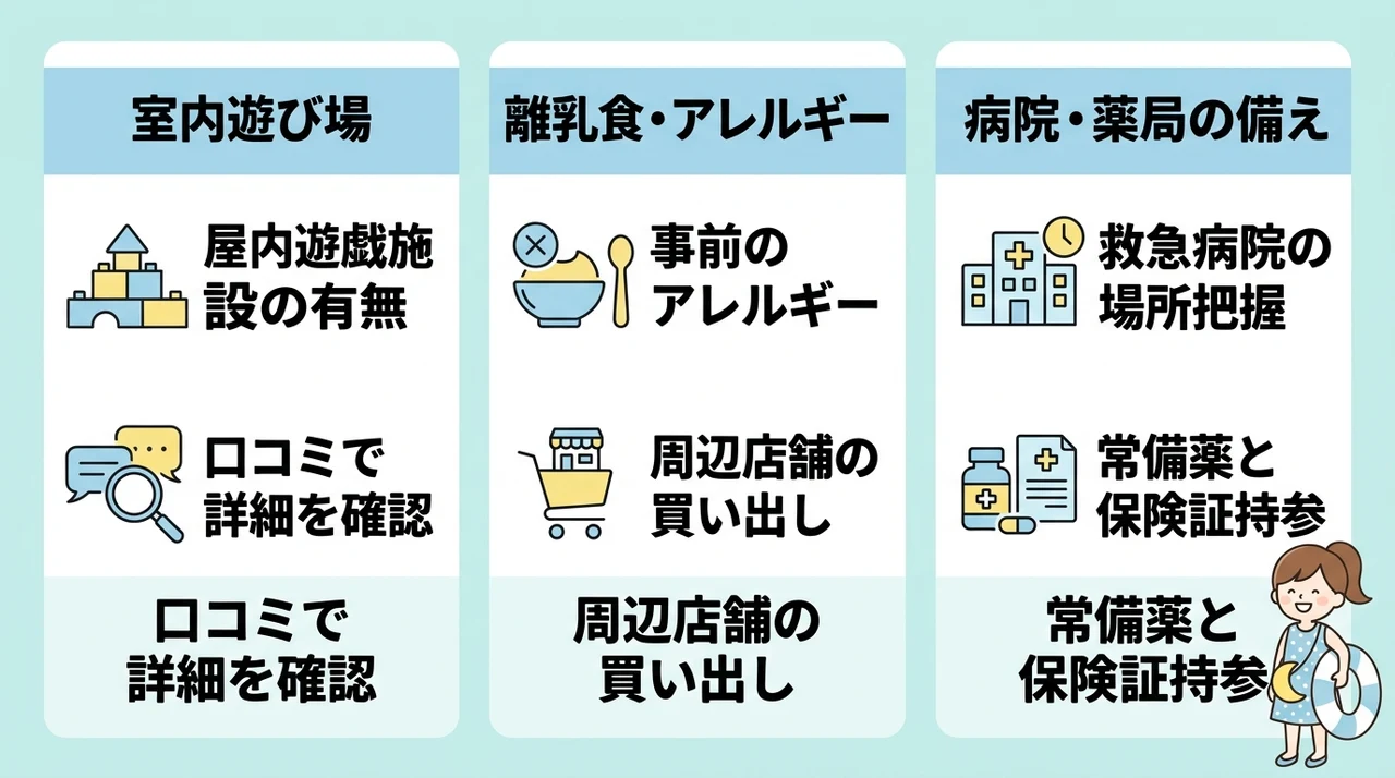 子連れ旅行をさらに快適にする周辺情報と設備