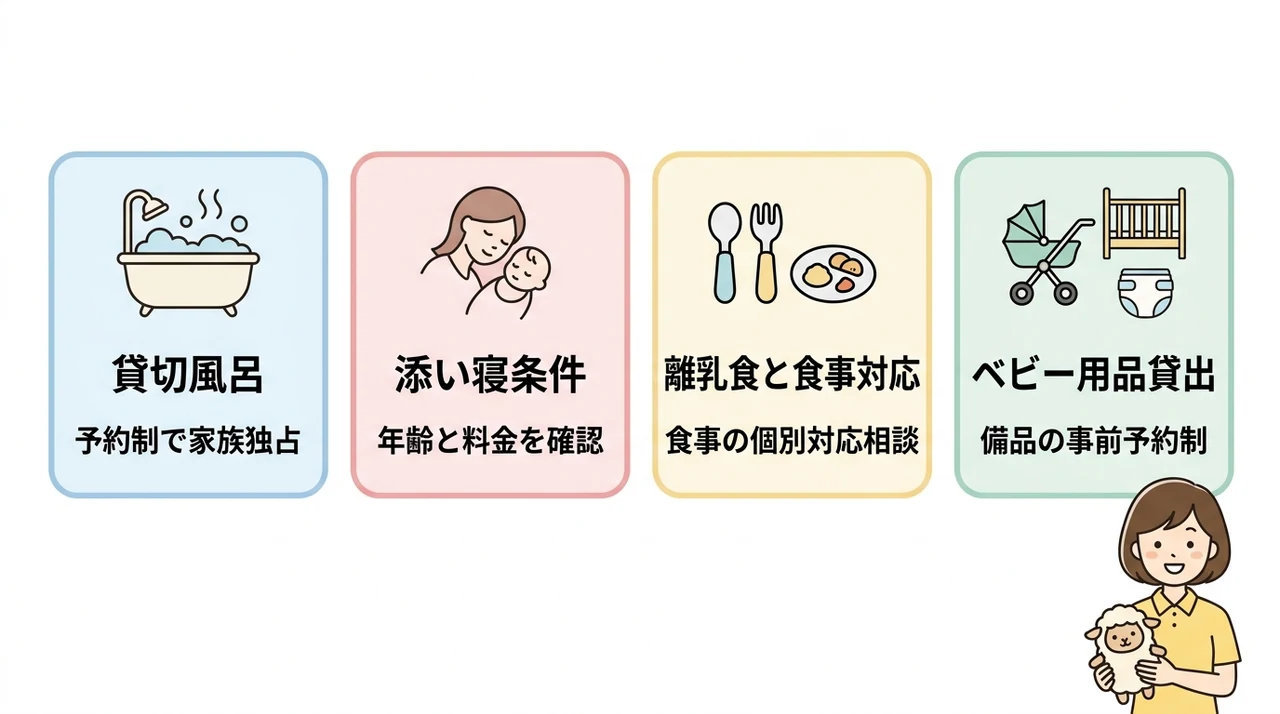 赤ちゃん連れの不安を解消する設備とサービスの確認点