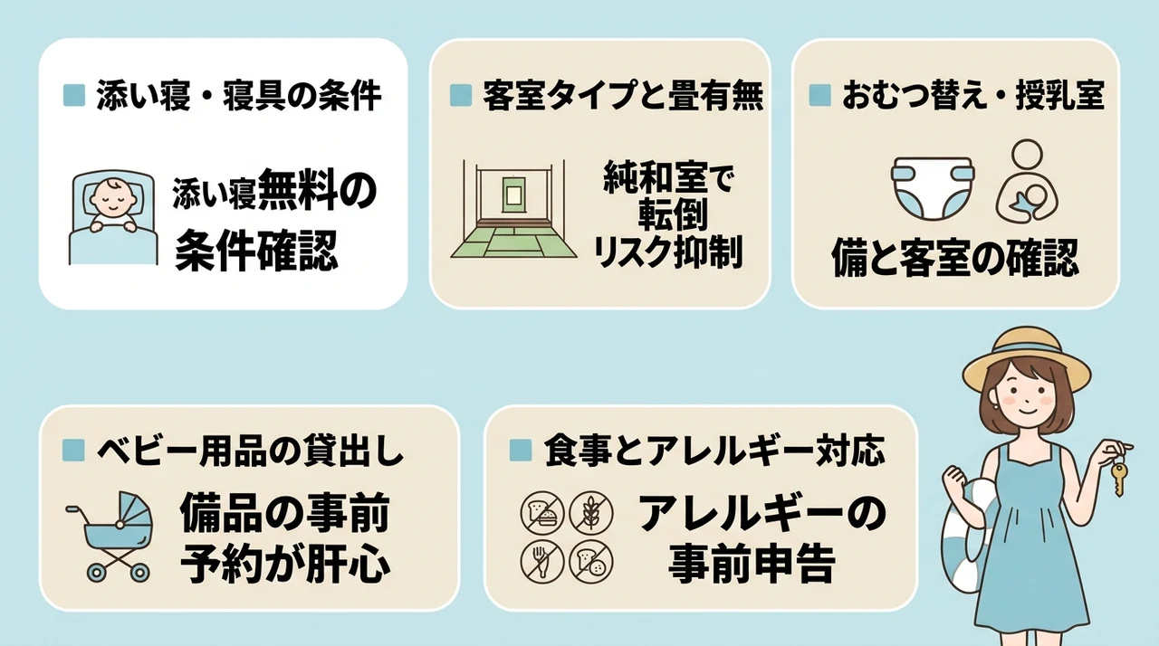 赤ちゃん連れの安心ポイントで比較する宿選び