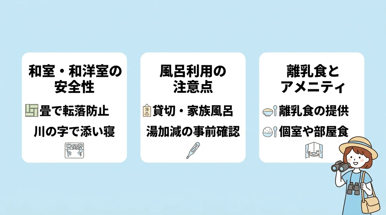 赤ちゃん連れが安心して泊まれる宿の条件と設備