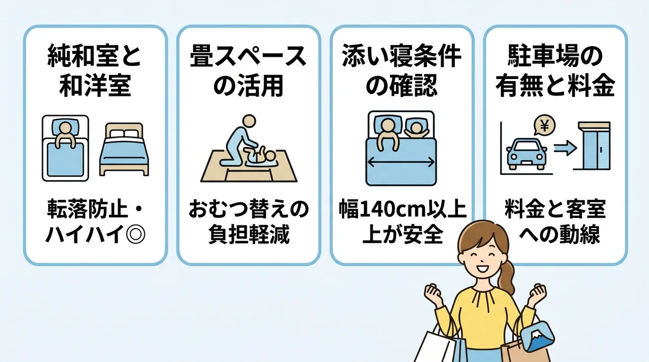 子連れホテル選びで確認したい客室タイプと設備のポイント