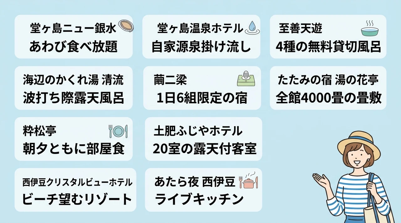 堂ヶ島エリアの子連れにおすすめ宿10選