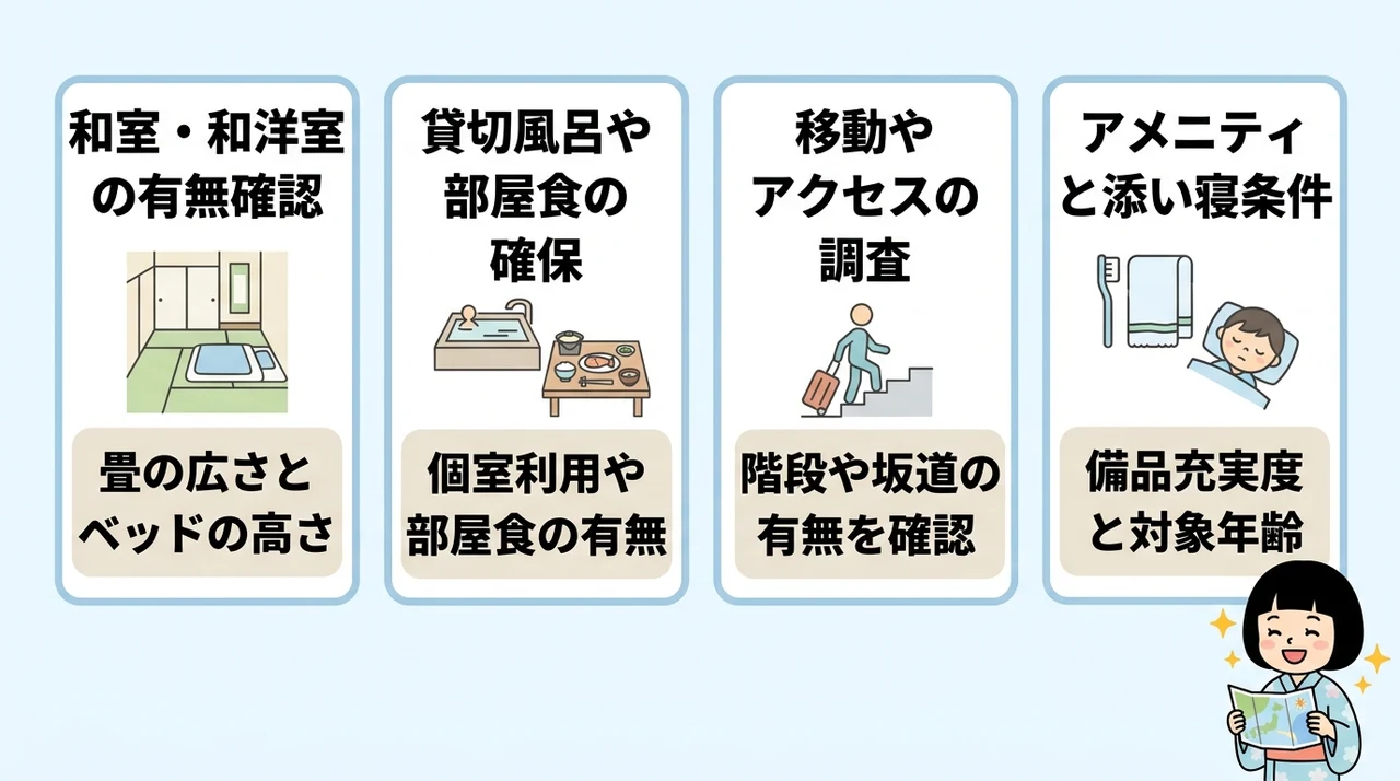 赤ちゃん連れの宿選びで失敗しないための4つのチェックポイント